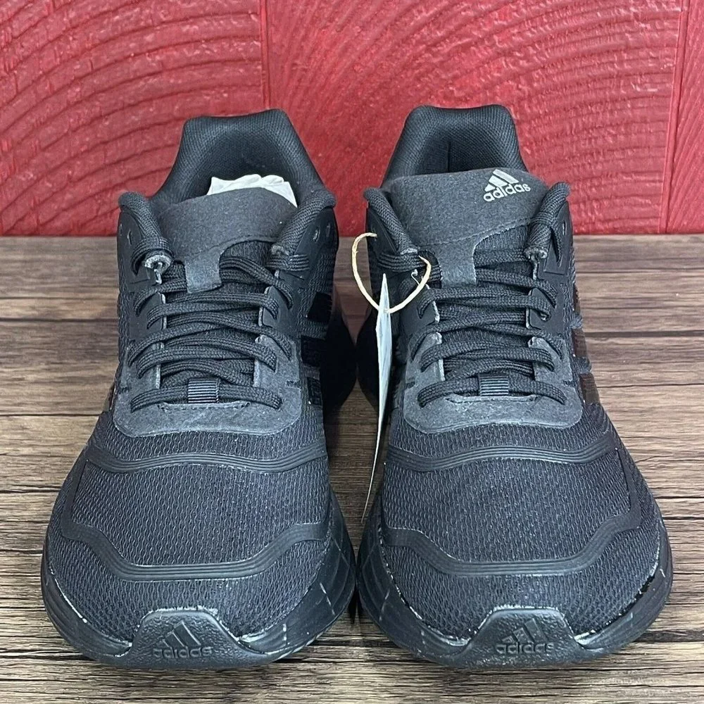 Adidas Duramo 10 GX0711 Running Shoes Black & Iron‎ Metallic Womens Sz 8 NEW